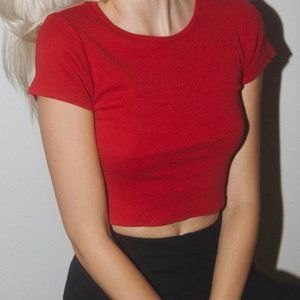 Brandy Melville John Galt Red T-Shirt Crop Top NWO